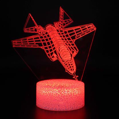 Military Airplane 3D Optical Illusion Lamp - 3D Optical Lamp