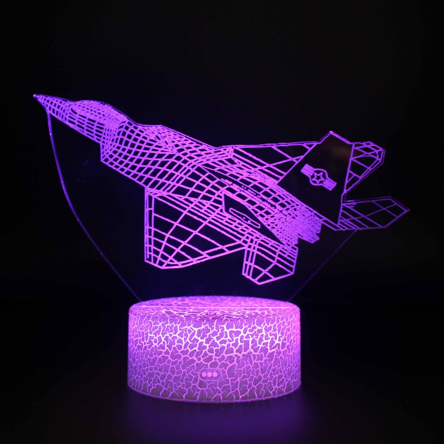 Ascending Military Jet Lamp with LED Color Modes And Touch Control-3D Optical Lamp