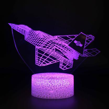 Ascending Military Jet Lamp with LED Color Modes And Touch Control-3D Optical Lamp