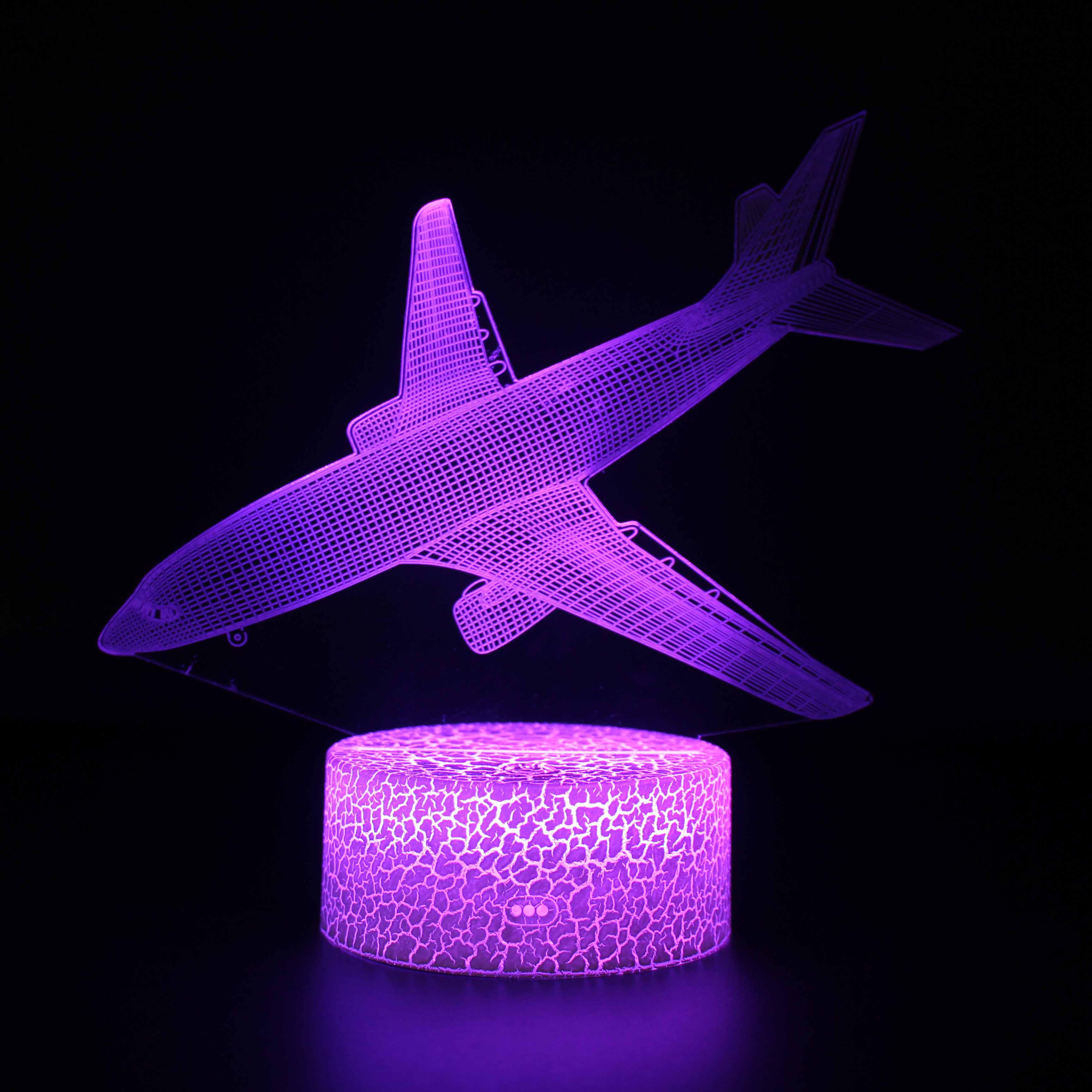 Commercial Airplane 3D Lamp with Remote Control and LED-3D Optical Lamp