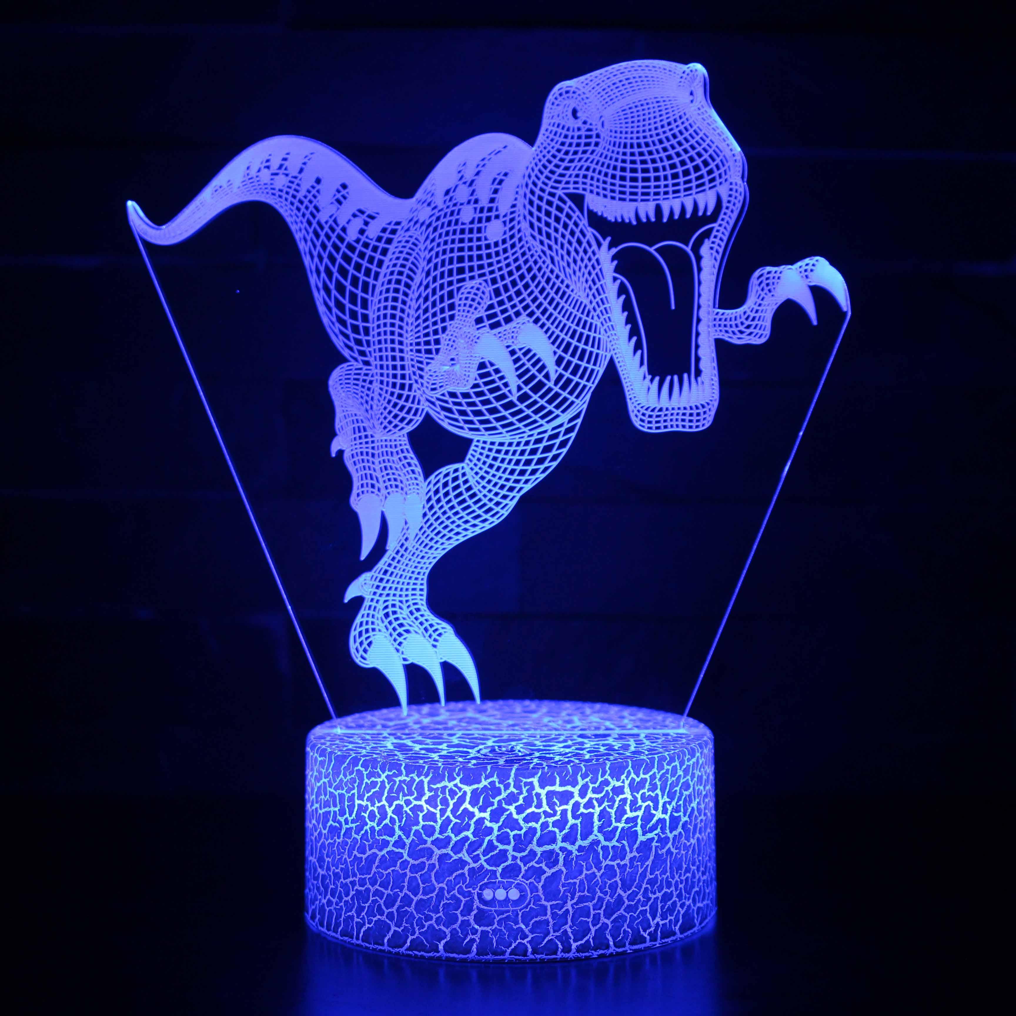 Realistic Running Dinosaur 3D Optical Illusion Lamp-3D Optical Lamp