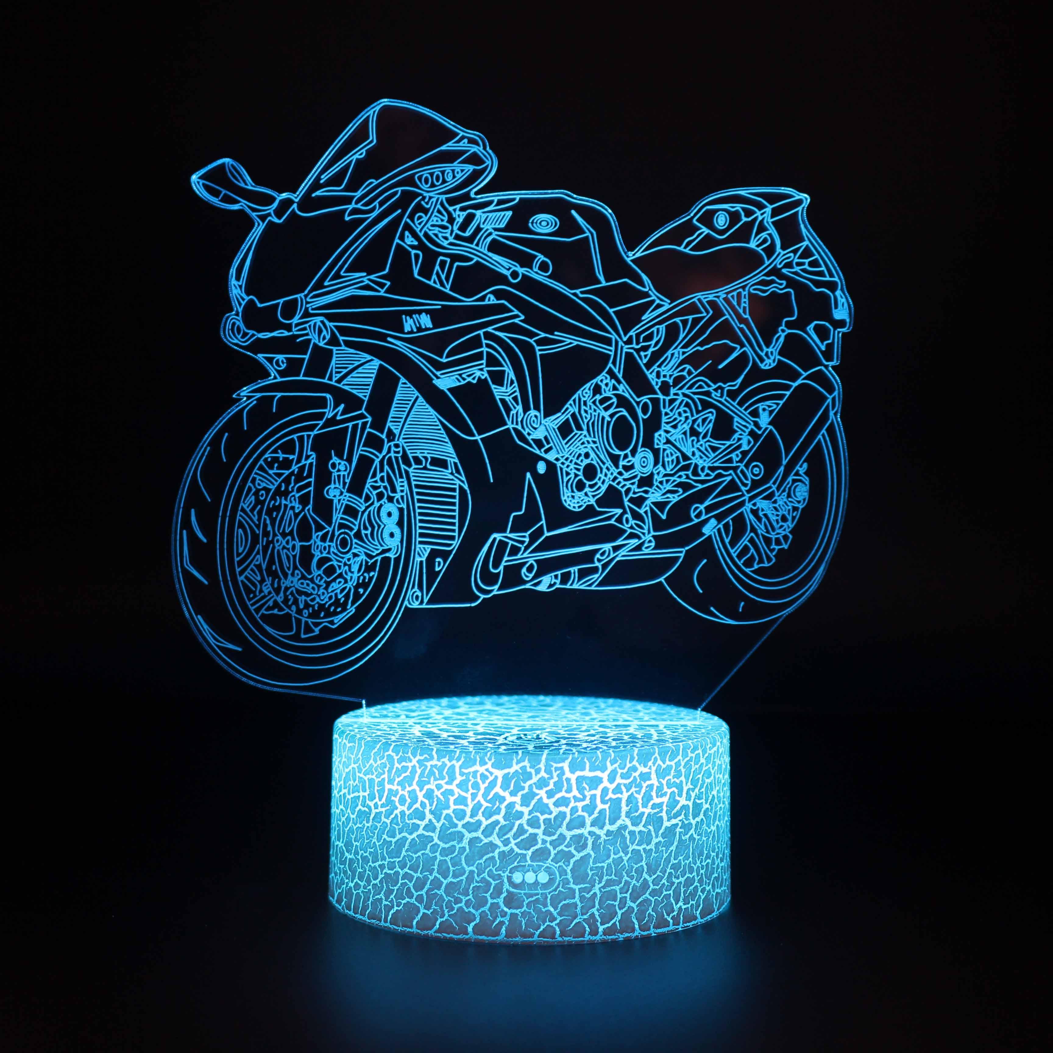 Cool Realistic Motorcycle 3D Optical Illusion Lamp - 3D Optical Lamp
