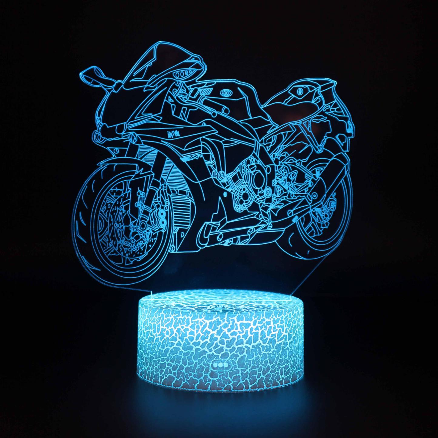 Cool Realistic Motorcycle 3D Optical Illusion Lamp - 3D Optical Lamp