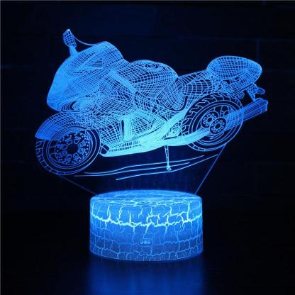 Cool Realistic Motorcycle 3D Optical Illusion Lamp - 3D Optical Lamp