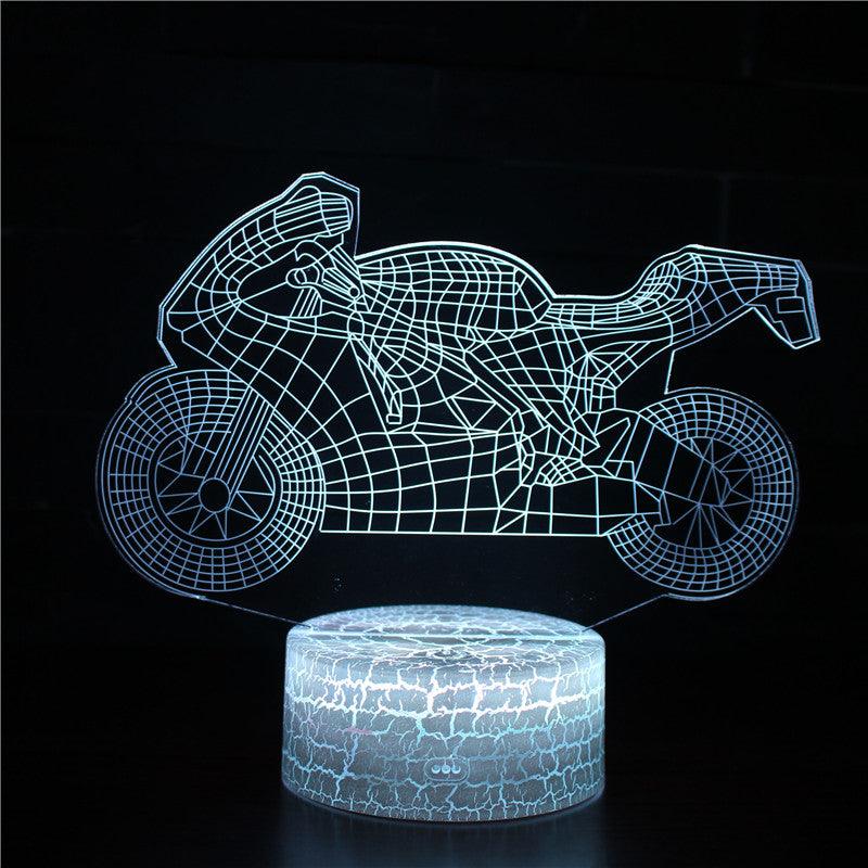 Cool Realistic Motorcycle 3D Optical Illusion Lamp - 3D Optical Lamp