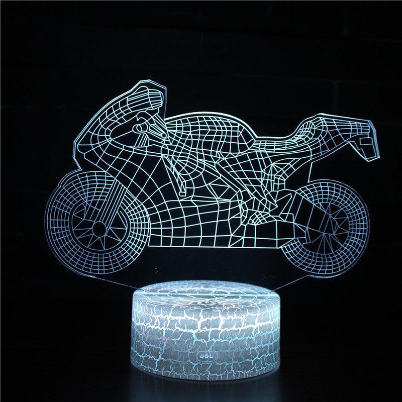 Motorcycle Wireframe 3D Lamp-3D Optical Lamp