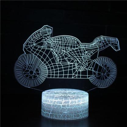 Motorcycle Wireframe 3D Lamp-3D Optical Lamp