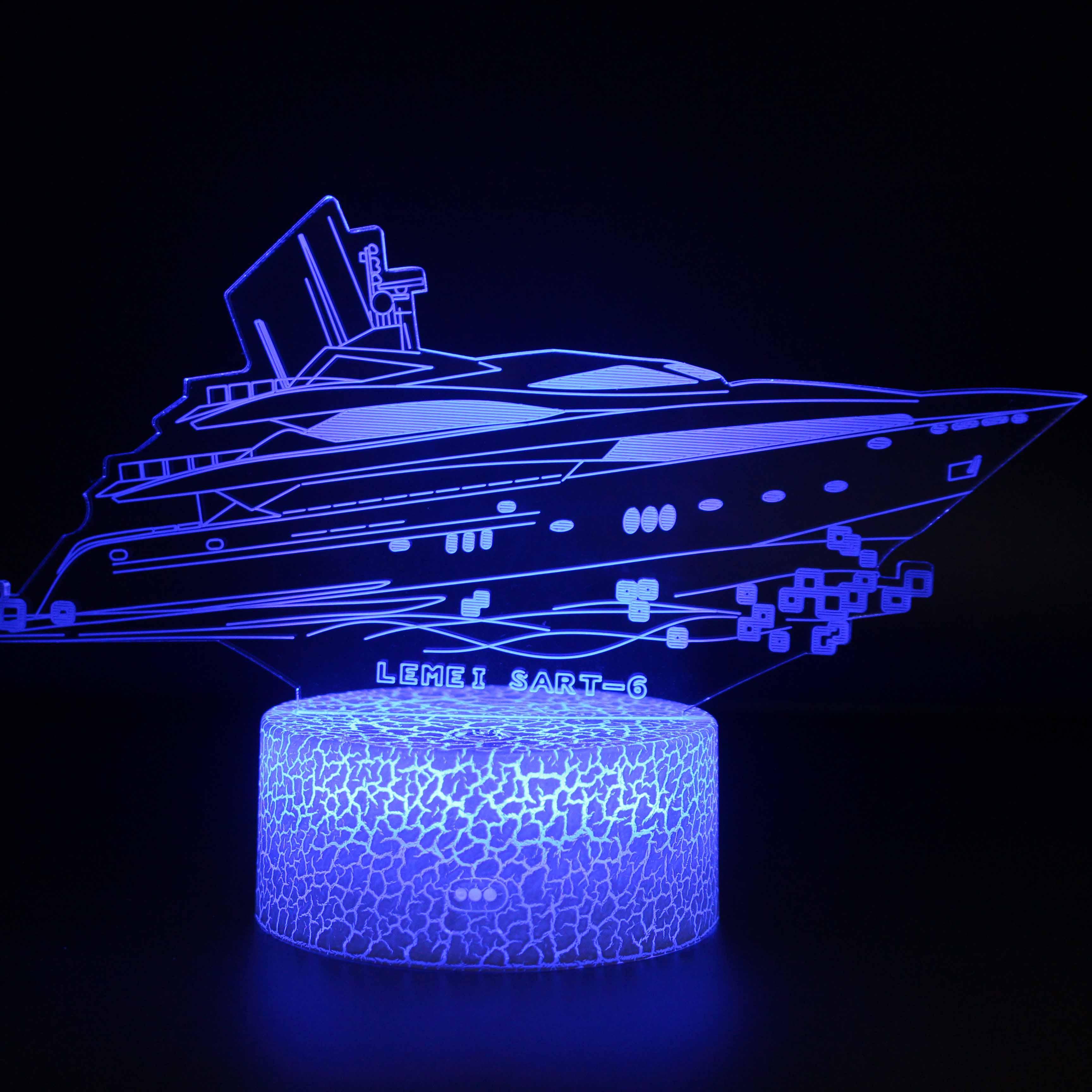 Sailboat 3D Optical Illusion Lamp - 3D Optical Lamp