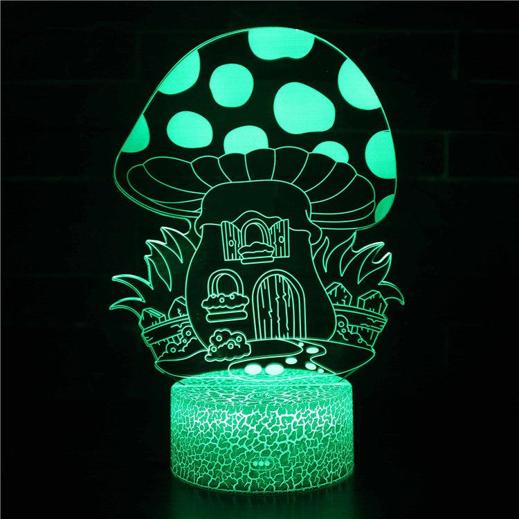 Mushroom House 3D Optical Illusion Lamp - 3D Optical Lamp