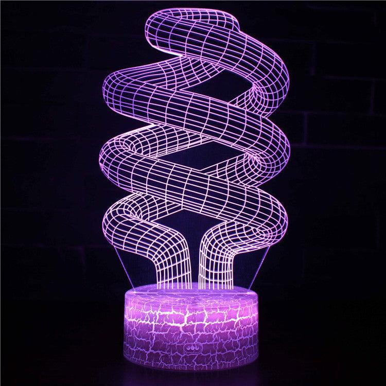 Purple Abstract Twist 3D Optical Illusion Lamp - 3D Optical Lamp