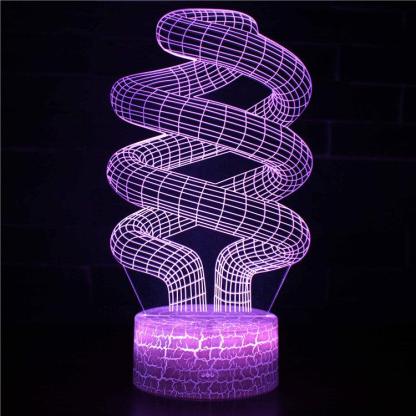Purple Abstract Twist 3D Optical Illusion Lamp - 3D Optical Lamp