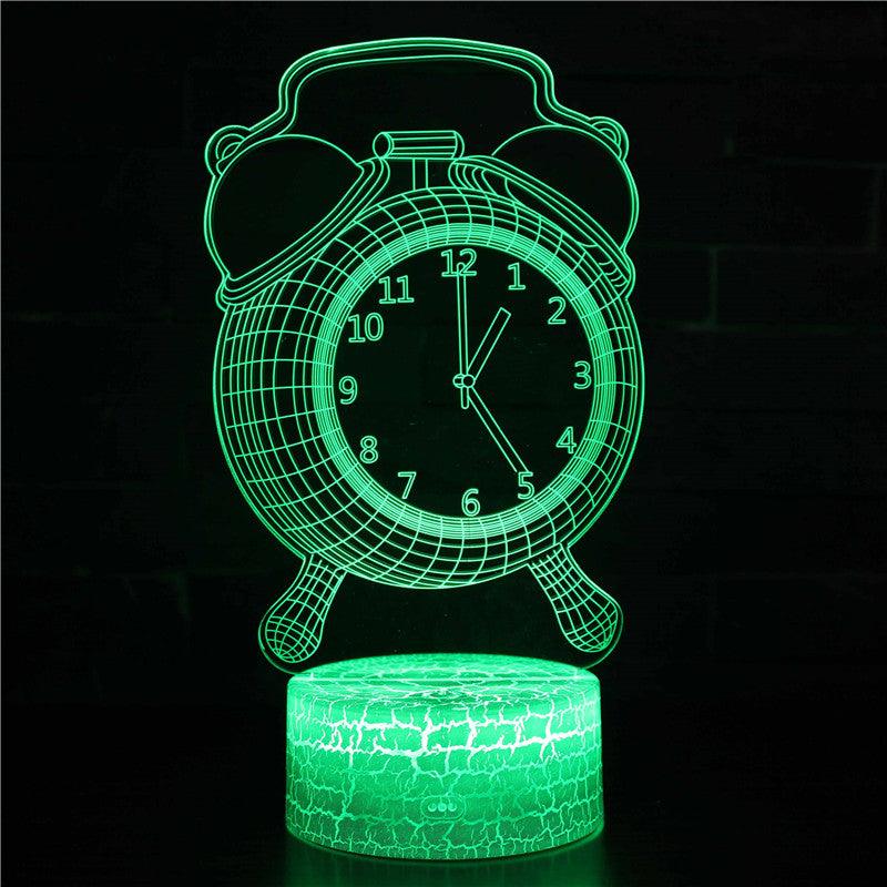 Abstract 3D Clock Optical Illusion Lamp - 3D Optical Lamp