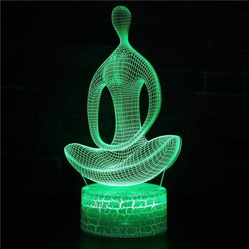 Sitting Man 3D Optical Lamp with Remote Control and LED Display-3D Optical Lamp