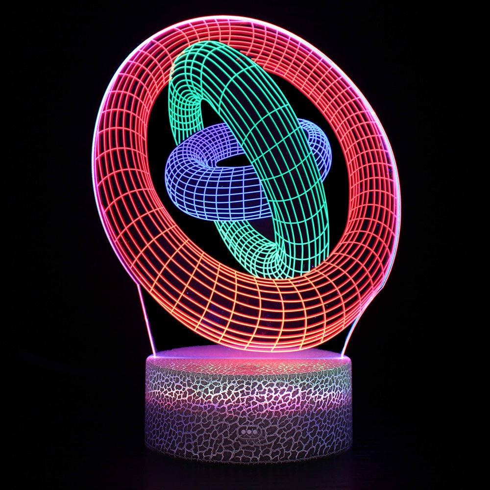 Rotating Circles Lamp-3D Optical Lamp