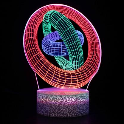 Rotating Circles Lamp-3D Optical Lamp