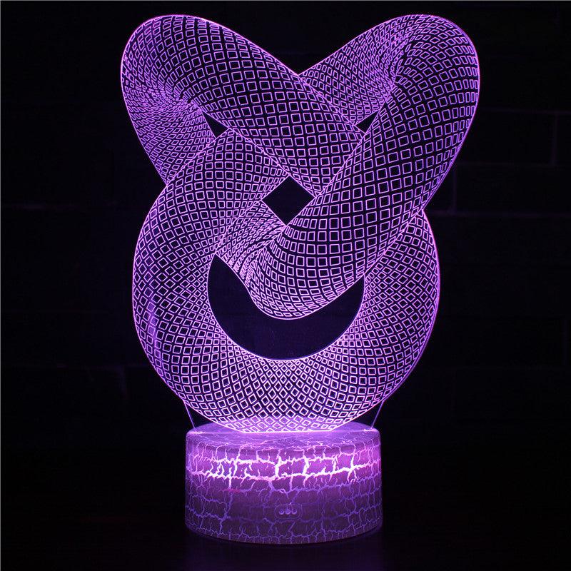 Abstract 3D Love Knot Illusion Lamp - 3D Optical Lamp