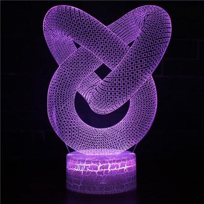 Abstract 3D Love Knot Illusion Lamp - 3D Optical Lamp