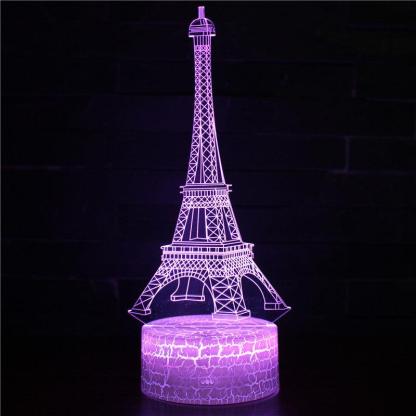 Eiffel Tower Building 3D Optical Illusion Lamp - 3D Optical Lamp