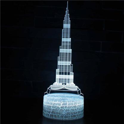 Burj Khalifa Building 3D Optical Illusion Lamp - 3D Optical Lamp