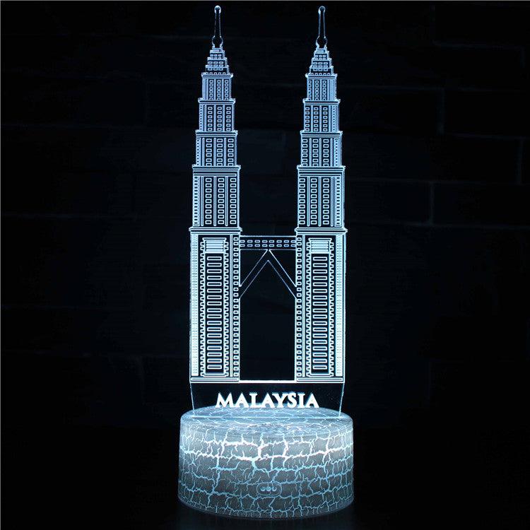 Petronas Towers Building 3D Optical Illusion Lamp For Home Decor-3D Optical Lamp