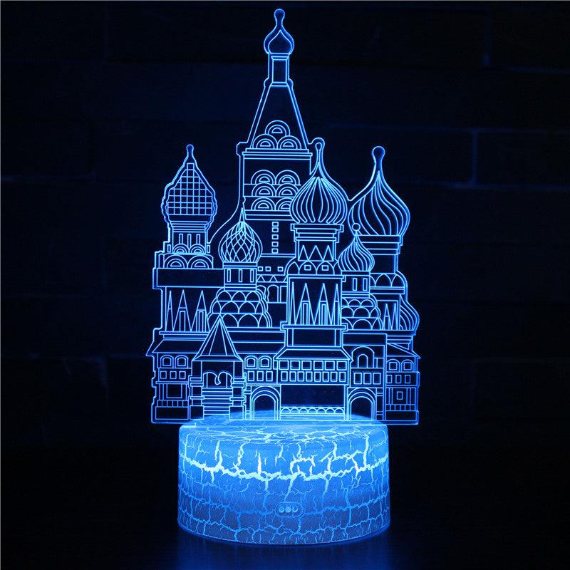 St. Basil's Cathedral Building 3D Optical Illusion Lamp - 3D Optical Lamp
