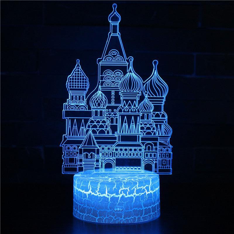 St. Basil's Cathedral Building 3D Optical Illusion Lamp - 3D Optical Lamp