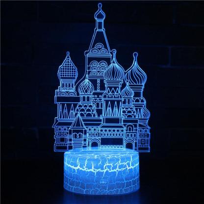 St. Basil's Cathedral Building 3D Optical Illusion Lamp - 3D Optical Lamp