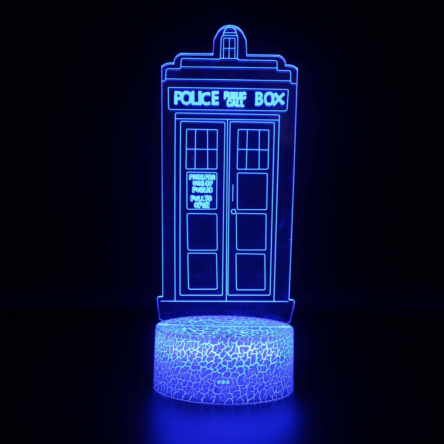 Tardis Call Box Building 3D Optical Illusion Lamp - 3D Optical Lamp