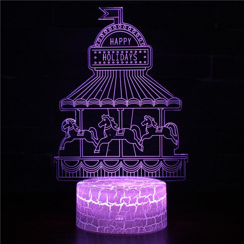 Merry Go Round 3D Optical Illusion Lamp - 3D Optical Lamp