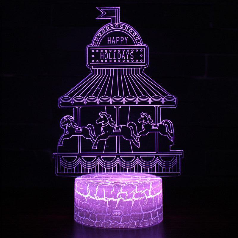 Merry Go Round 3D Optical Illusion Lamp - 3D Optical Lamp