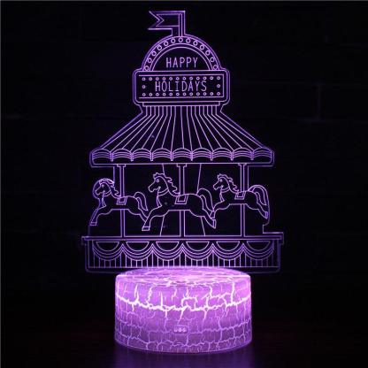 Merry Go Round 3D Optical Illusion Lamp - 3D Optical Lamp