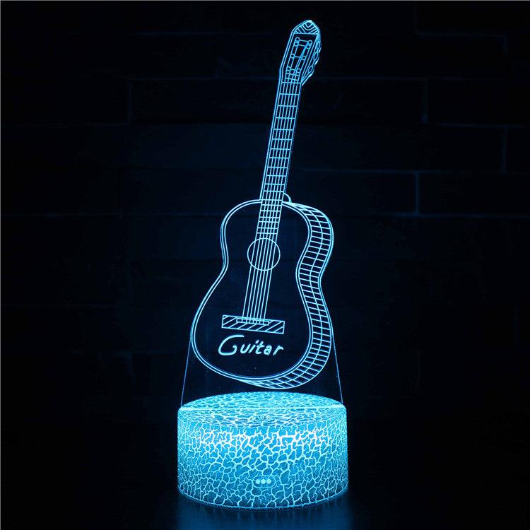 Abstract 3D Guitar Illusion Lamp - 3D Optical Lamp