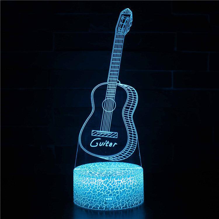 Abstract 3D Guitar Illusion Lamp - 3D Optical Lamp