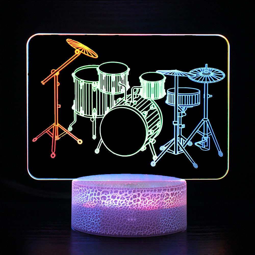 Drum Set 3D Lamp-3D Optical Lamp