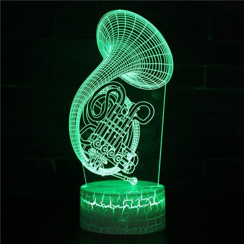 French Horn 3D Optical Illusion Lamp - 3D Optical Lamp