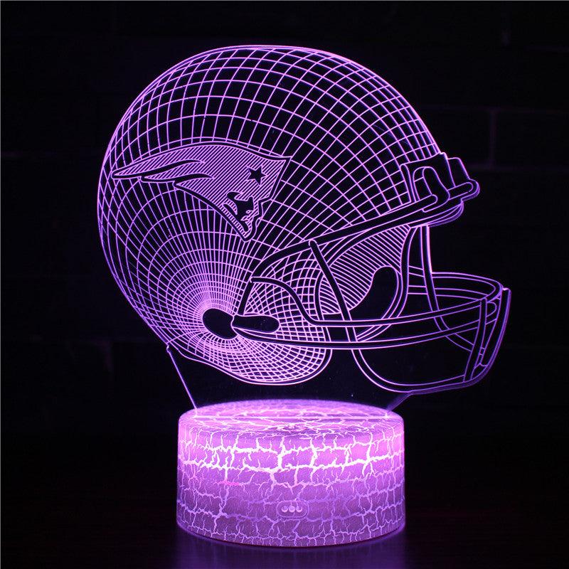 New England Patriots Football Helmet 3D Optical Illusion Lamp - 3D Optical Lamp