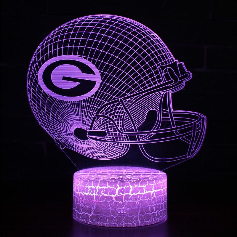 Green Bay Helmet Lamp 3D Optical Illusion LED Night Light-3D Optical Lamp