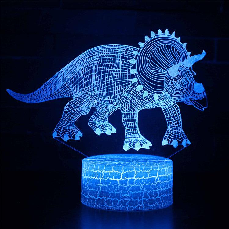 Realistic Triceratops Dinosaur 3D Optical Illusion Lamp-3D Optical Lamp