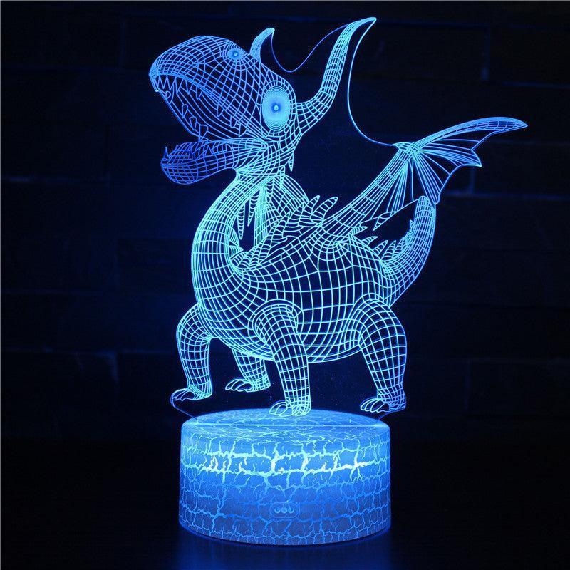 Realistic Unique Roaring Dinosaur 3D Optical Illusion Lamp-3D Optical Lamp