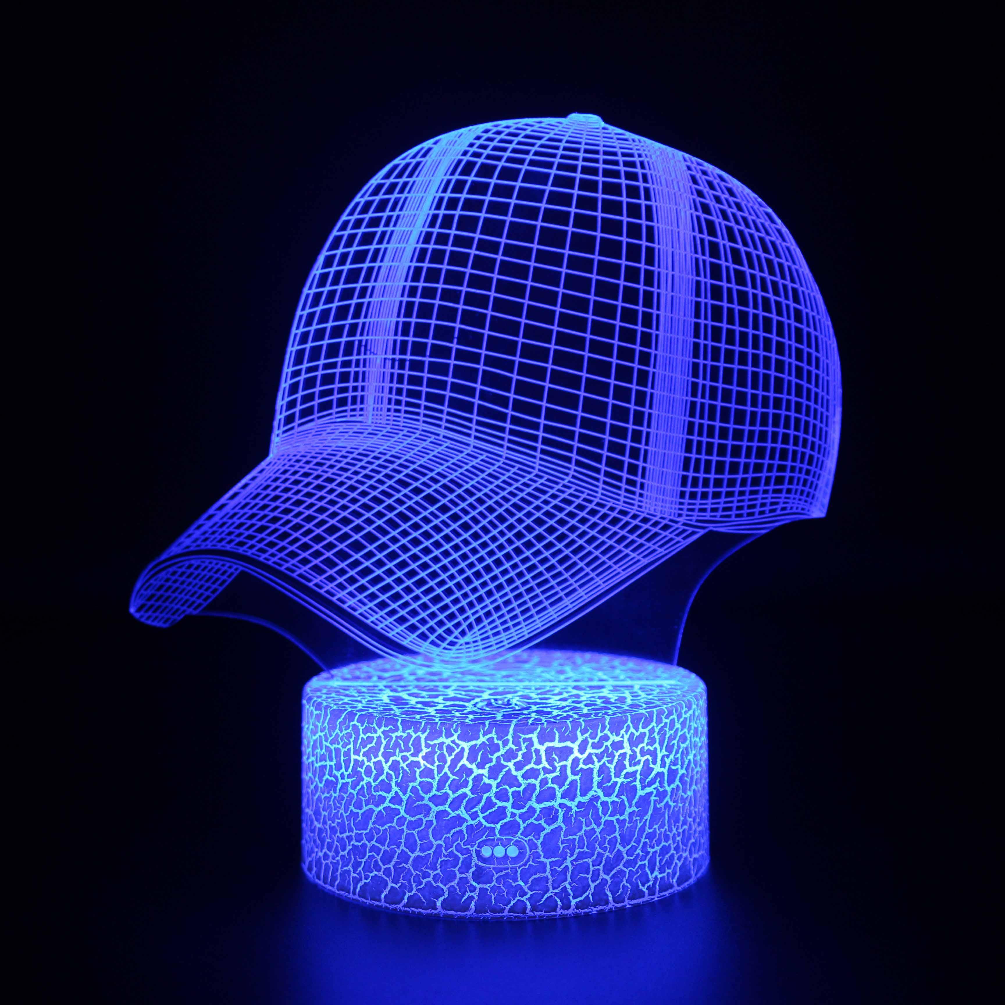 Baseball Cap 3D Optical Illusion Lamp - 3D Optical Lamp