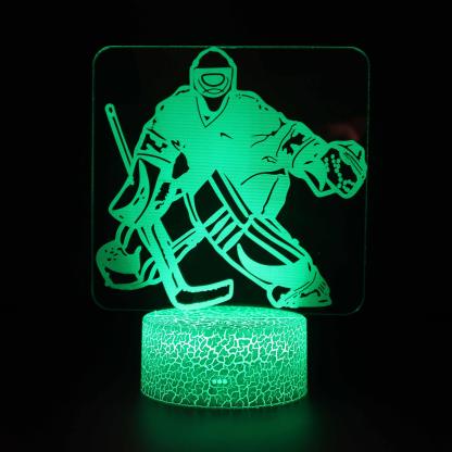 Hockey Player 3D Optical Illusion Lamp - 3D Optical Lamp