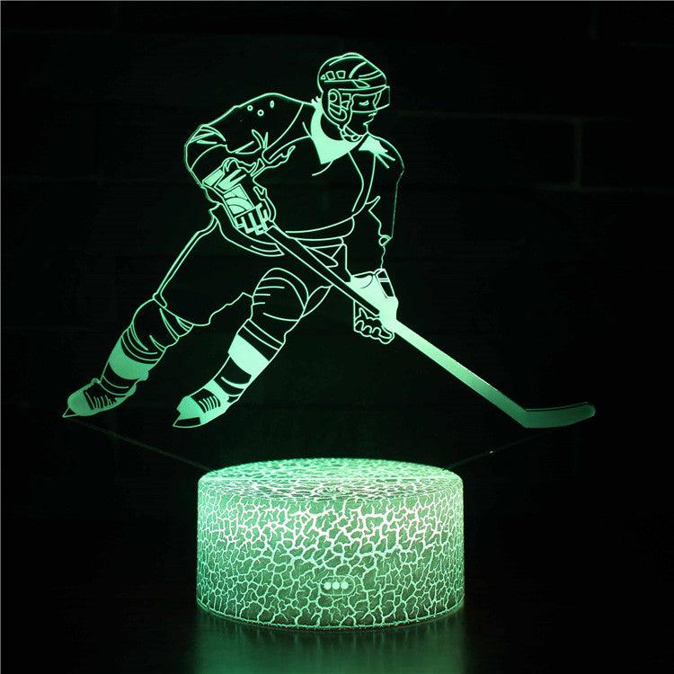 Hockey Player 3D Optical Illusion Lamp - 3D Optical Lamp