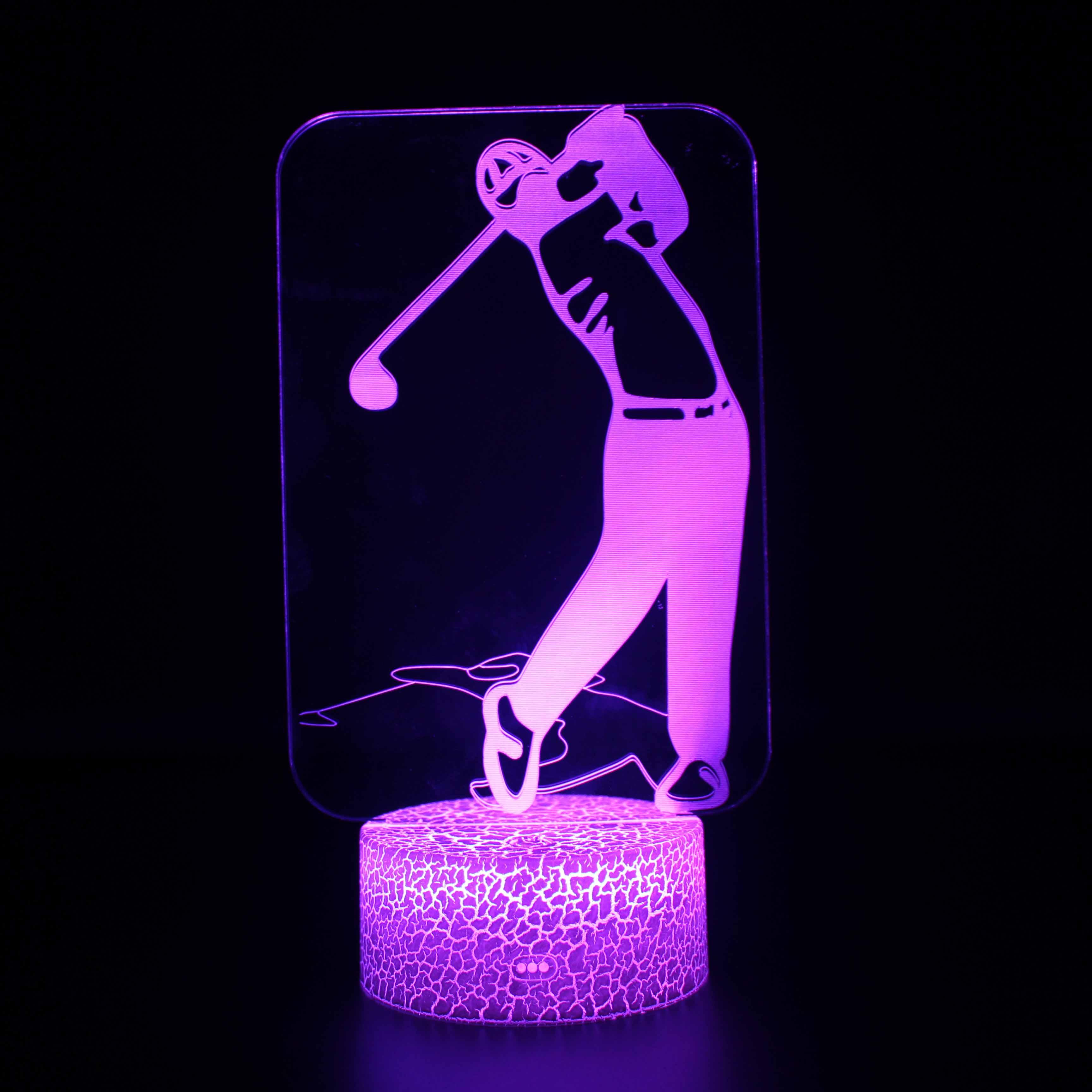 Golfer 3D Optical Illusion Lamp - 3D Optical Lamp