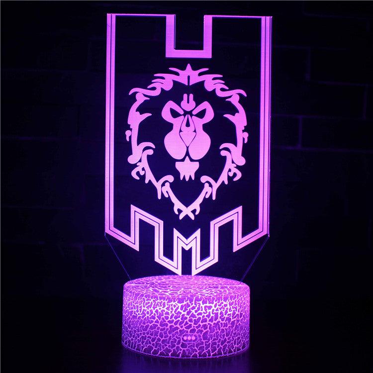 Abstract War Craft Lion Optical Illusion Lamp - 3D Optical Lamp