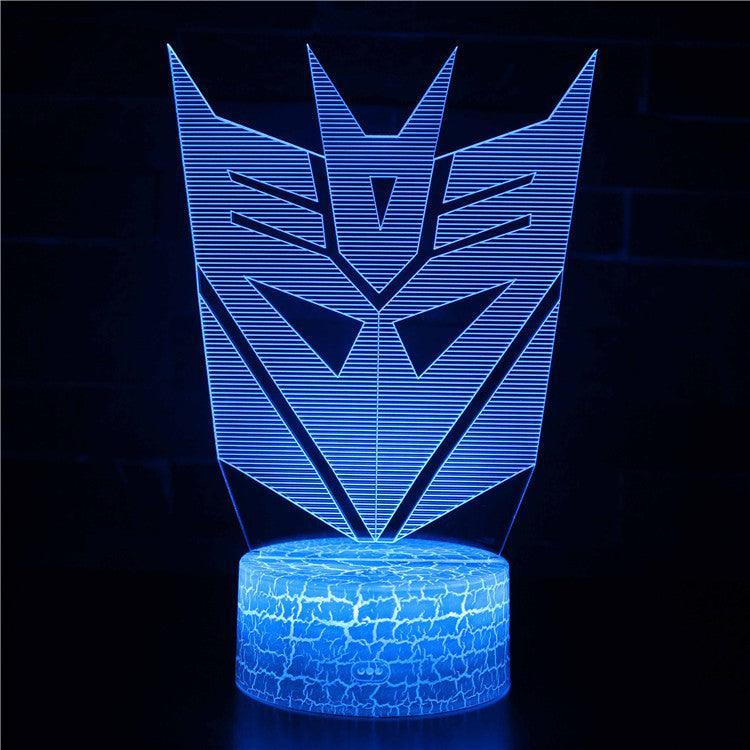 Transformers Decepticon Optical Lamp featuring a glowing LED base-3D Optical Lamp