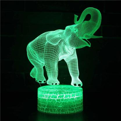Realistic Happy Elephant 3D Optical Illusion Lamp - 3D Optical Lamp