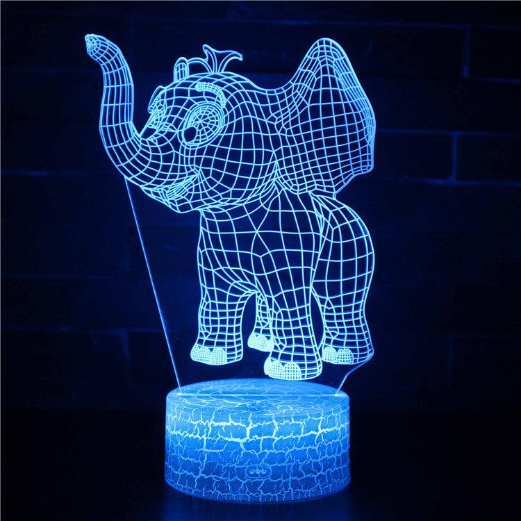 Adorable Cartoon Elephant 3D Optical Illusion Lamp - 3D Optical Lamp
