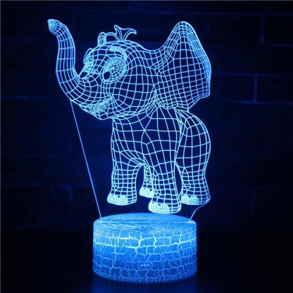 Adorable Cartoon Elephant 3D Optical Illusion Lamp - 3D Optical Lamp