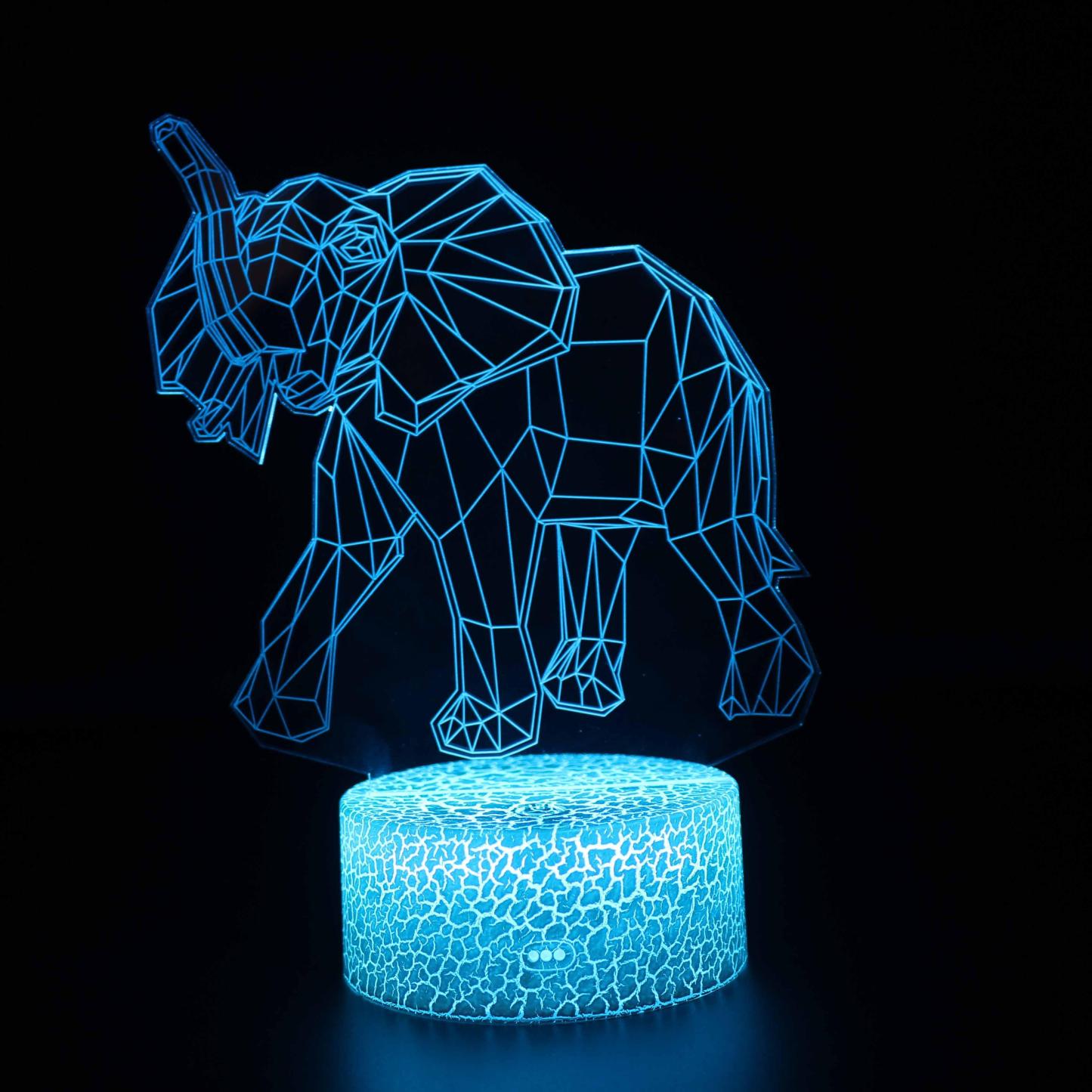 Realistic Elephant 3D Optical Illusion Lamp - 3D Optical Lamp