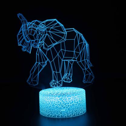 Realistic Elephant 3D Optical Illusion Lamp - 3D Optical Lamp